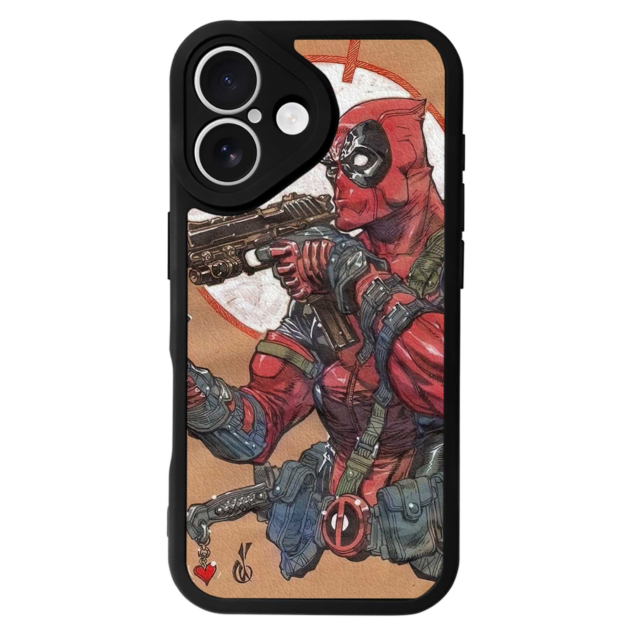 （画像用） Deadpool デッドプール 【iPhone 16シリーズ対応】シリコンスマホケース（レザー調） 材質：シリコン